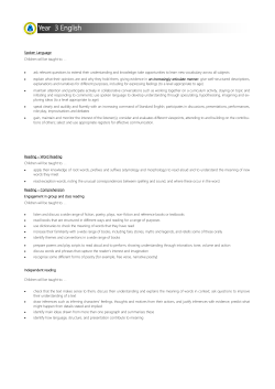 Year 3 Curriculum Objectives