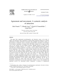 Agreement and movement: A syntactic analysis of attraction