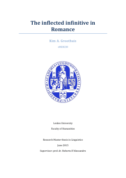 The inflected infinitive in Romance