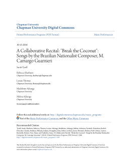 Songs by the Brazilian Nationalist Composer, M. Camargo Guarnieri