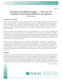 Prosperity and Business Ethics &mdash; The Case for Corporate Social