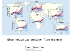 Greenhouse gas emission from manure Sven Sommer
