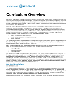 CPE Curriculum Overview We present a core