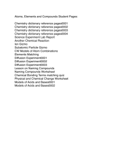 Atoms Elements and Compounds Student Pages