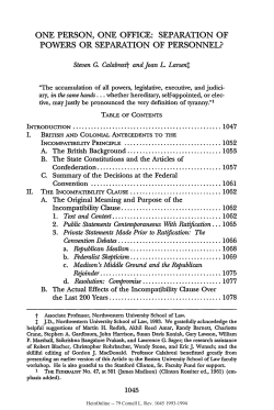 one person, one office: separation of powers