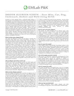INDOOR ALLERGEN SCREEN &ndash; Dust Mite, Cat, Dog, Cockroach