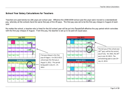 School Year Salary Calculations for Teachers
