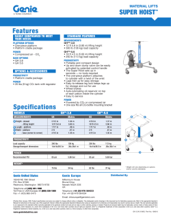 SUPER HOISTTM Features Specifications