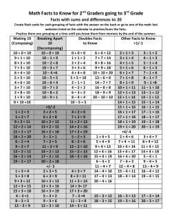 Math Facts to Know for 2nd Graders going to 3rd Grade Facts with