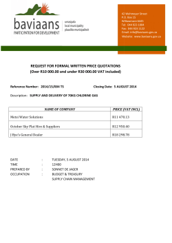 REQUEST FOR FORMAL WRITTE (Over R10 000.00 and under
