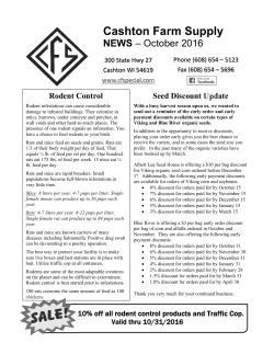 October 2016 Newsletter