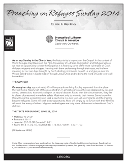 Preaching on Refugee Sunday 2014