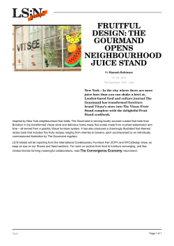 The Gourmand opens neighbourhood juice stand