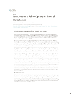 Latin America&acute;s Policy Options for Times of Protectionism
