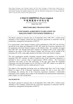 discloseable transaction concession agreement in