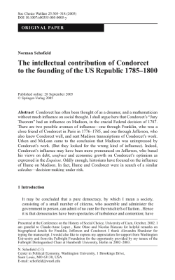 The intellectual contribution of Condorcet to the founding of the US