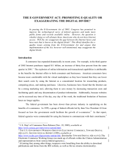 The E-Government Act - Duke Law Scholarship Repository