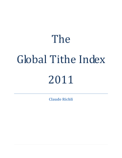 The Global Tithe Index 2011 - Adventist International Institute of