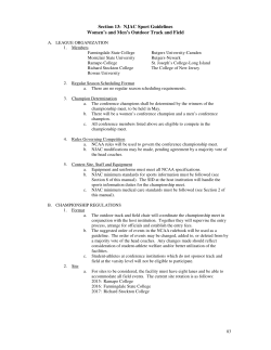 Section 13: NJAC Sport Guidelines Women`s and Men`s Outdoor