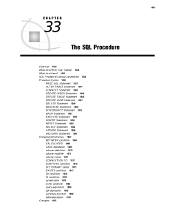 The SQL Procedure