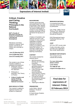 Critical, Creative and Caring Thinking: Philosophy in the