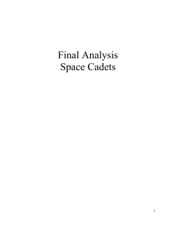 Final Analysis Space Cadets