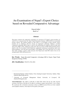 An Examination of Nepal`s Export Choice based on Revealed