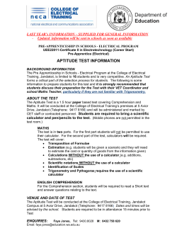 APTITUDE TEST INFORMATION