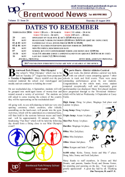 Term 3 Newsletter 25th August 2016