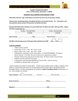 Banquet Hall Reservation - Islamic Foundation North