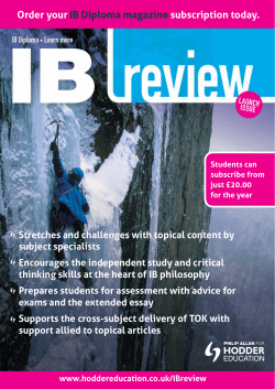 Order your IB Diploma magazine subscription