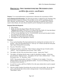 protocol: spectrophotometric determination of dna