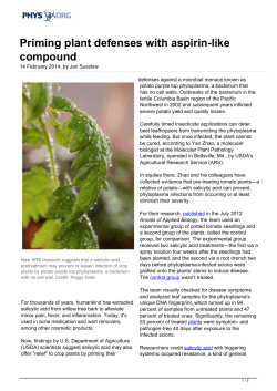 Priming plant defenses with aspirin-like compound