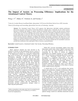 The Impact of Anxiety on Processing Efficiency