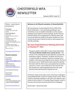 CHESTERFIELD WFA NEWSLETTER
