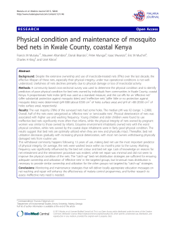 Physical condition and maintenance of mosquito bed nets in Kwale