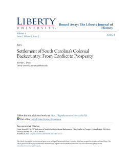 Settlement of South Carolina`s Colonial Backcountry