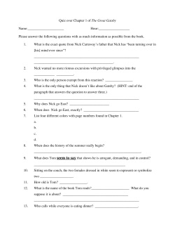 Quiz over Chapter 1 of The Great Gatsby