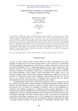 Topical Structure Analysis as an Assessment Tool in Student