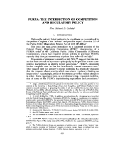 purpa: the intersection of competition and regulatory policy