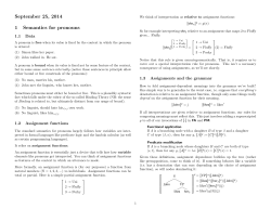 September 25, 2014 1 Semantics for pronouns