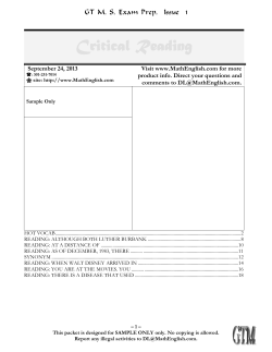 Critical Reading - MathEnglish.com