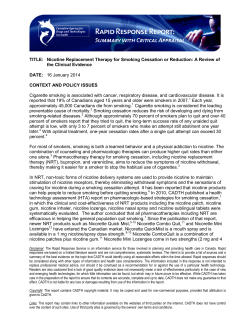 Nicotine Replacement Therapy for Smoking Cessation or