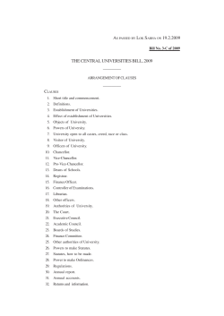 the central universities bill, 2009