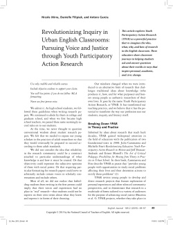 Revolutionizing Inquiry in Urban English Classrooms