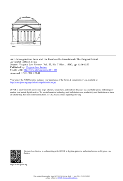 Anti-Miscegenation Laws and the Fourteenth Amendment: The