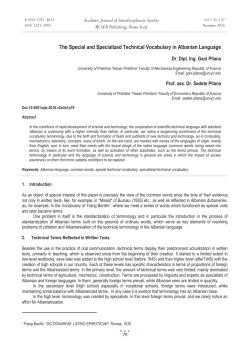 The Special and Specialized Technical Vocabulary in
