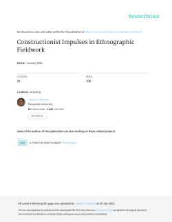 Constructionist Impulses in Ethnographic Fieldwork