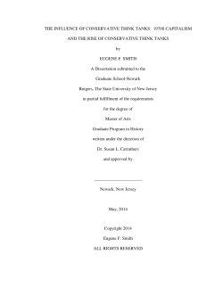 THE INFLUENCE OF CONSERVATIVE THINK TANKS: 1970S