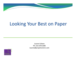 Looking your Best on Paper: A guide to the job application process